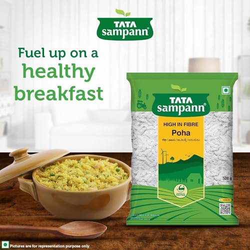 Tata Sampann, High in Fibre Poha(Thick), 500g