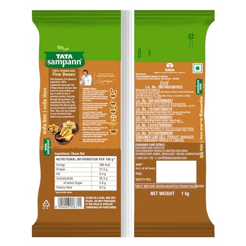 Tata Sampann 100% Chana Dal Fine Besan, 1kg