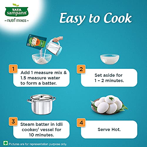 Tata Sampann Fibre Rich Idli Mix, Instant Ready to Cook Mix,180g