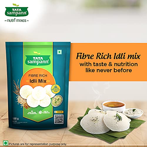 Tata Sampann Fibre Rich Idli Mix, Instant Ready to Cook Mix,180g
