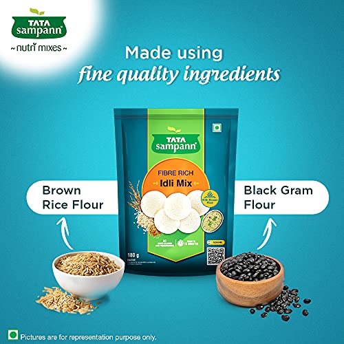 Tata Sampann Fibre Rich Idli Mix, Instant Ready to Cook Mix,180g