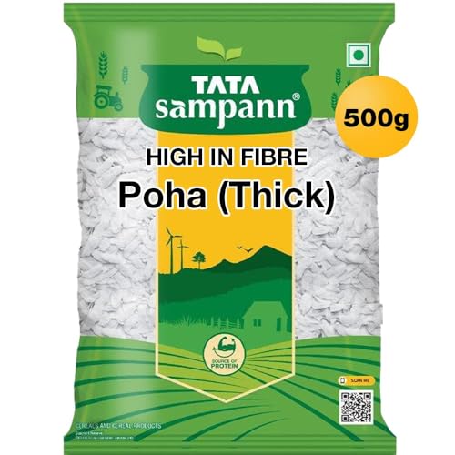 Tata Sampann, High in Fibre Poha(Thick), 500g