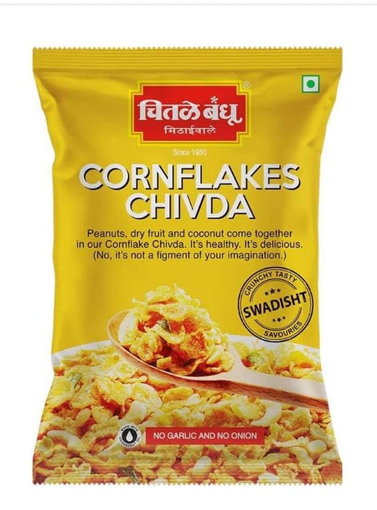 CHITALE BANDHU Cornflakes Chivda I Makai Chivda I Chiwda I - 600 GM (Pack of 3, Each Pack 200 GM) - NO Garlic, NO Onion Chivda