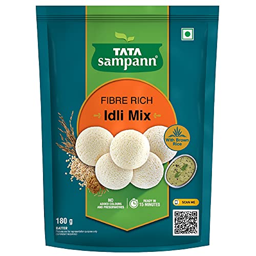 Tata Sampann Fibre Rich Idli Mix, Instant Ready to Cook Mix,180g