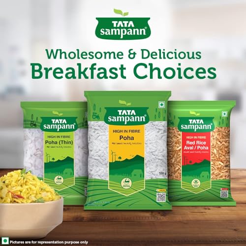 Tata Sampann, High in Fibre Poha(Thick), 500g