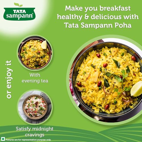 Tata Sampann, High in Fibre Poha(Thick), 500g