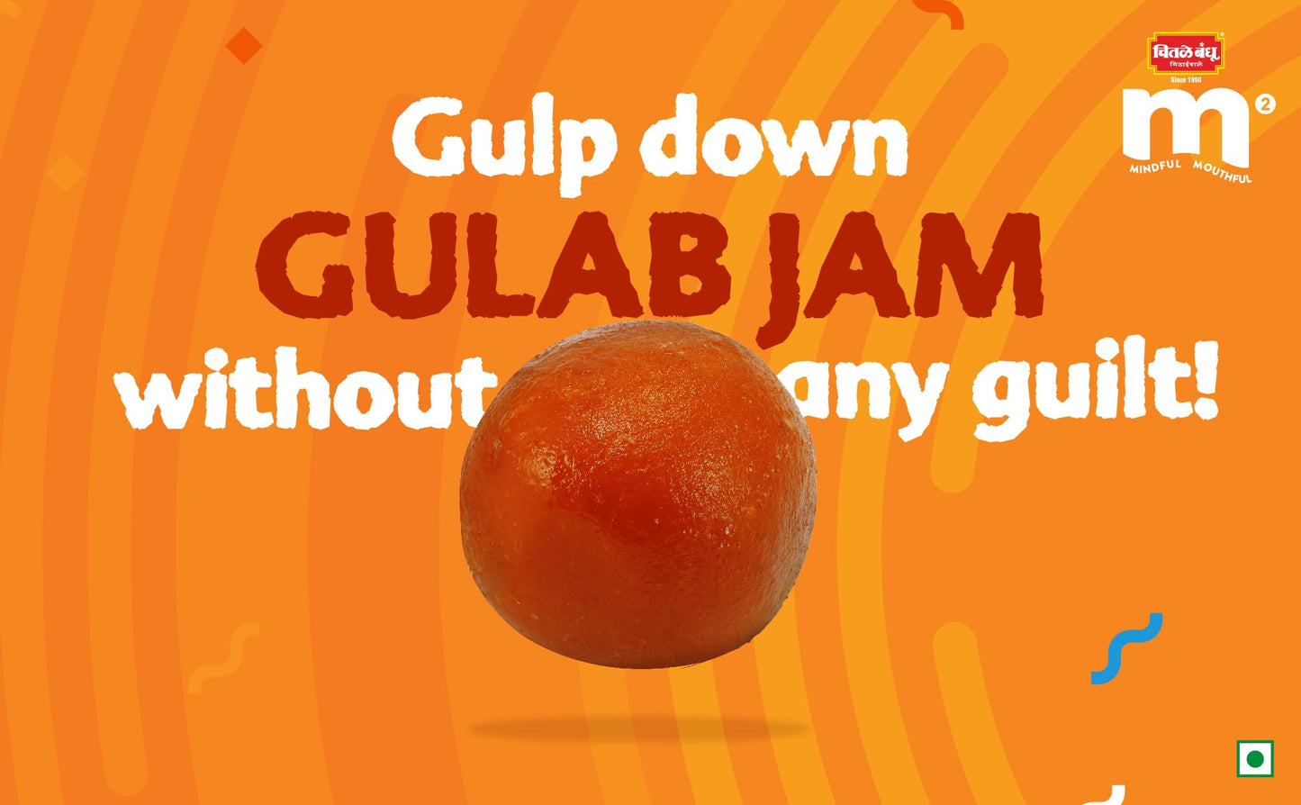 Chitale M² Gulabjam – Soft and Fluffy with No Added Sugar, Ideal for Guilt-Free Indulgence - 120g (Pack of 4)