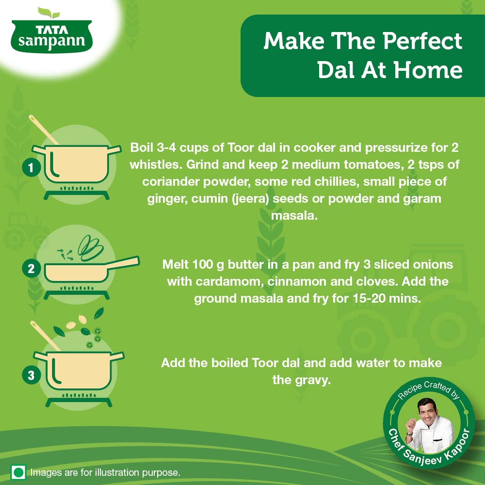 Tata Sampann Unpolished Toor Dal (Arhar Dal), 1kg