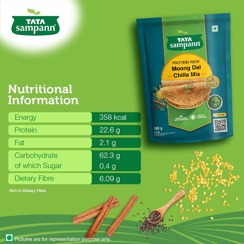Tata Sampann Moong Dal Chilla Mix, 180g