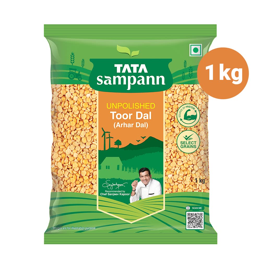Tata Sampann Unpolished Toor Dal (Arhar Dal), 1kg