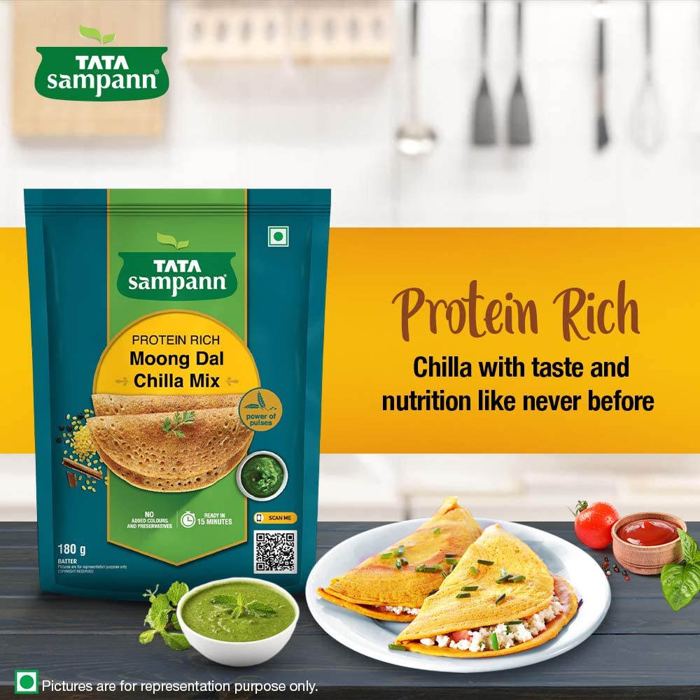 Tata Sampann Moong Dal Chilla Mix, 180g