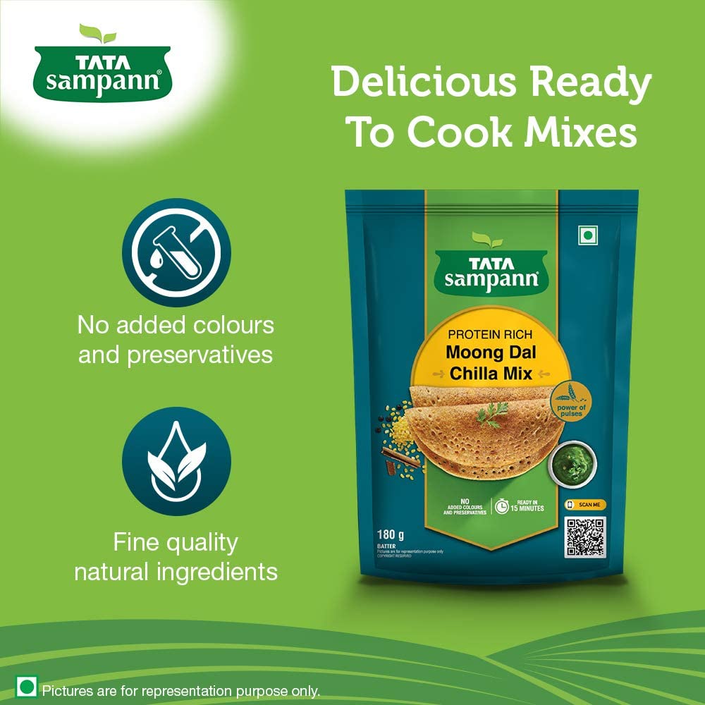 Tata Sampann Moong Dal Chilla Mix, 180g