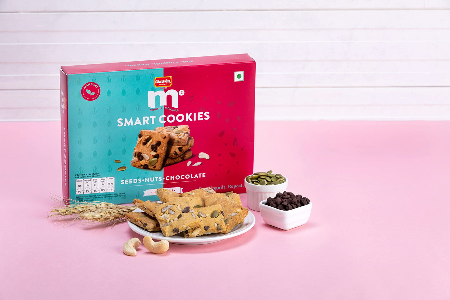 Chitale M² Smart Cookies Seeds-Nuts-Chocolate - Millets, Handmade, 200g (Pack of 2)