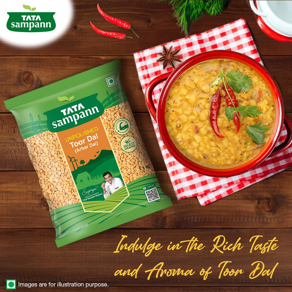 Tata Sampann Unpolished Toor Dal (Arhar Dal), 1kg