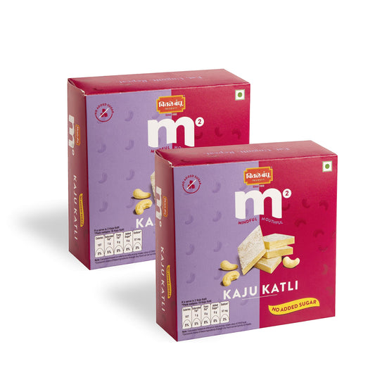 Chitale M² Kaju Katli - Rich and Cashewy Flavour with No Added Sugar, Ideal for Guilt-Free Indulgence – 200g (Pack of 2)